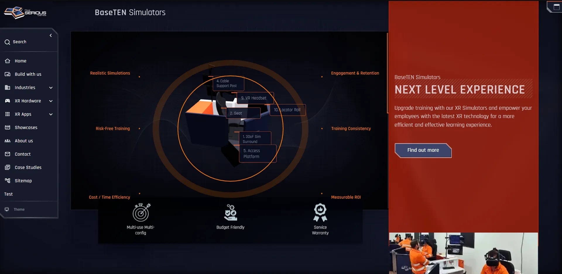 RSG website interface with interactive circular diagram and orange editorial panel